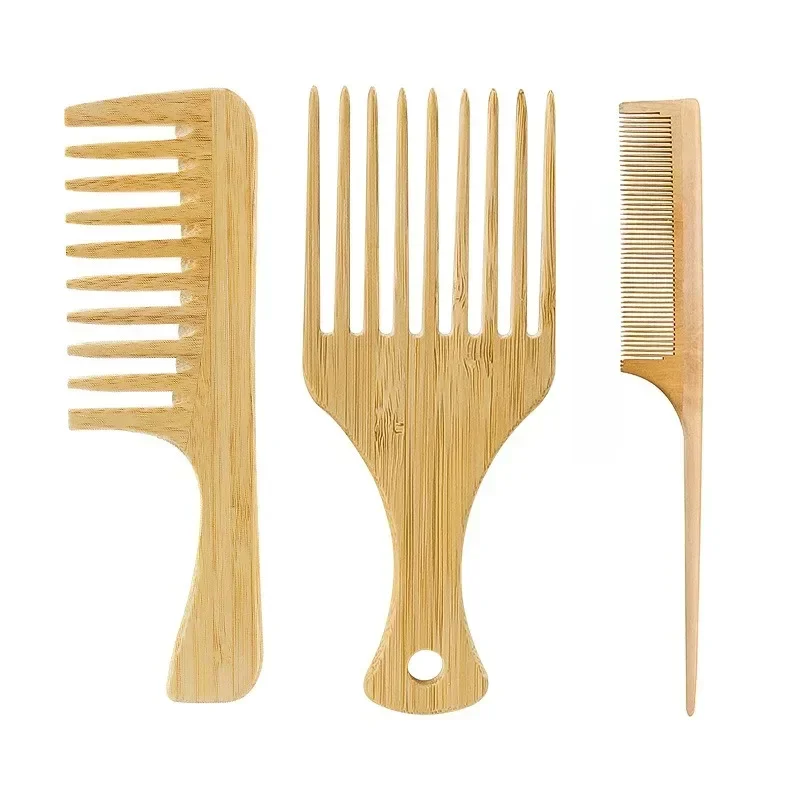 Bamboo Hair Brush - 1szt Naturalny bambusowy drewniany grzebień do