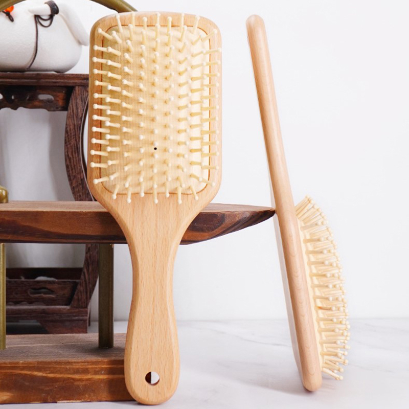 Bamboo Hair Brush - Drewniany grzebień z poduszką powietrzną Profesjonalna