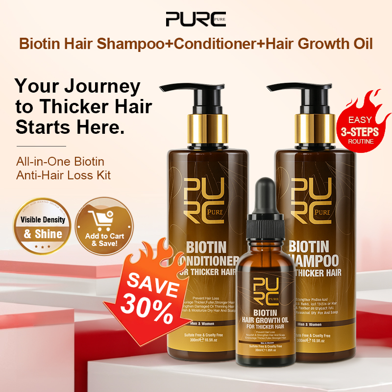 Argan Oil Treatment - Zestawy PURC Biotin: Olejek na porost