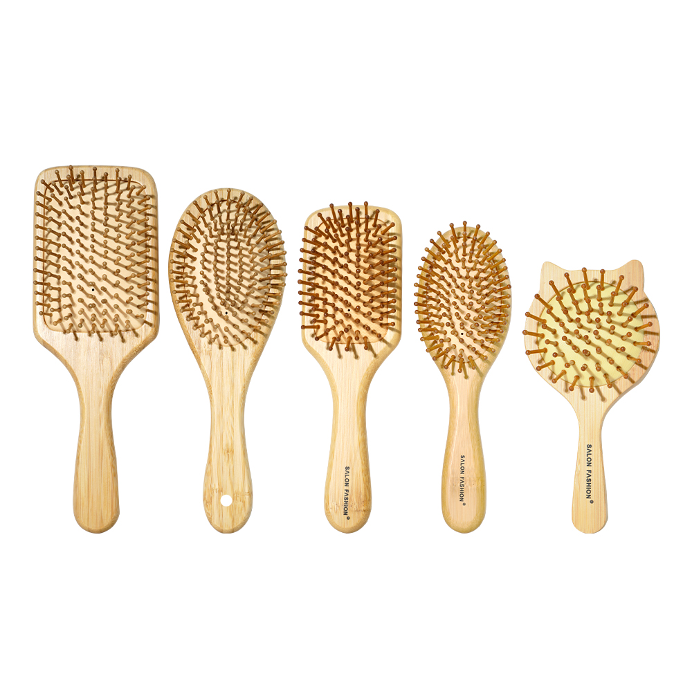 Bamboo Hair Brush - Słodki kociak drewniany grzebień bambusowe grzebienie